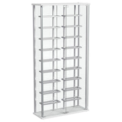 Best Furniture Outlet - Coaster - Montara Tempered Glass Wine Storage LED Curio Cabinet Chrome - 182037