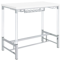 Best Furniture Outlet - Coaster - Norcrest 47-inch Acrylic Leg Bar Table White High Gloss - 182101