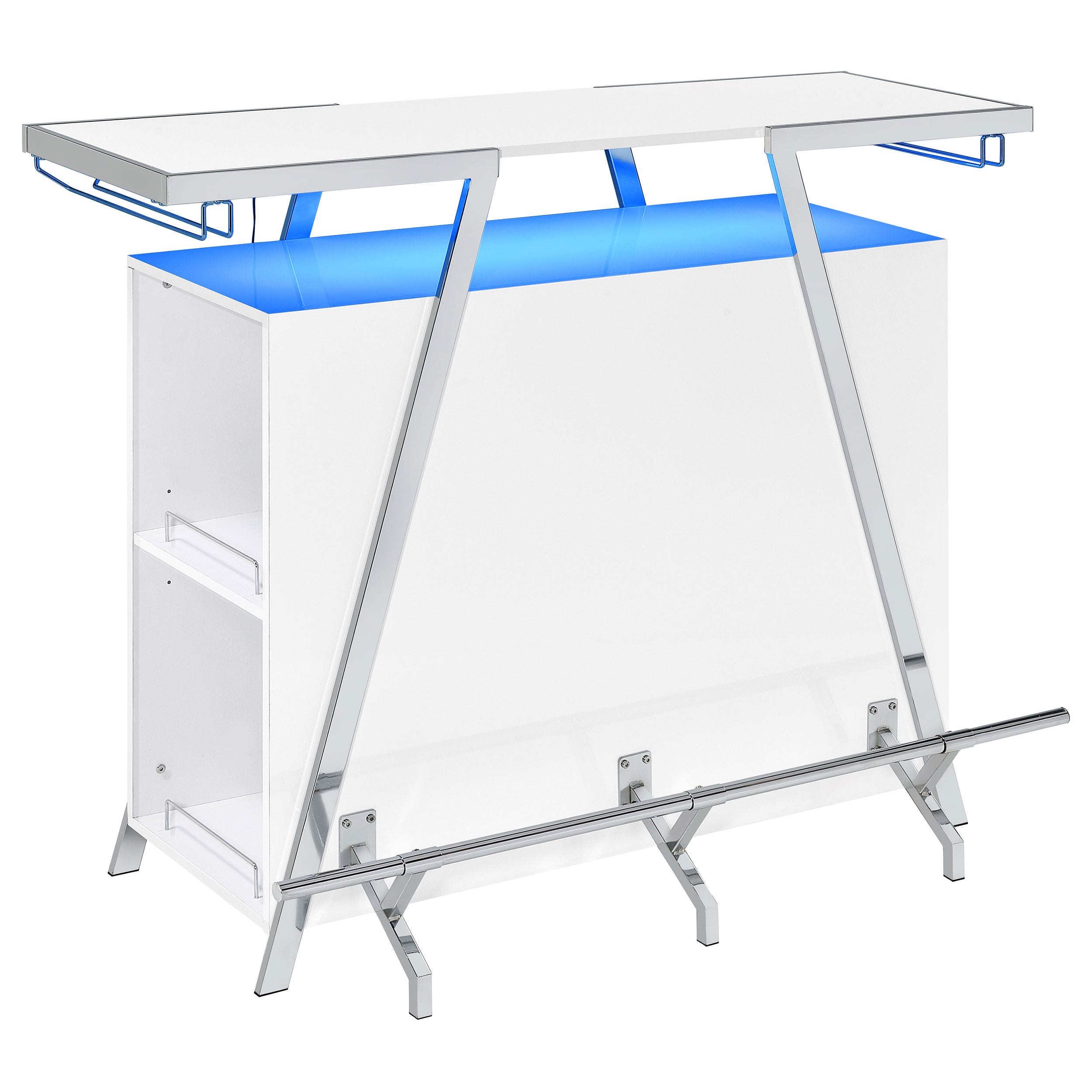 Best Furniture Outlet - Coaster - Araceli Freestanding LED Home Bar Cabinet White High Gloss - 182355