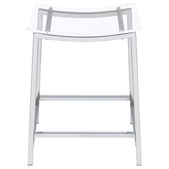 Jovani Acrylic Backless Counter Stool Chrome (Set of 2)