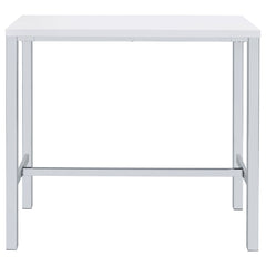 Natividad 5-piece Pub Height Bar Table Set White High Gloss