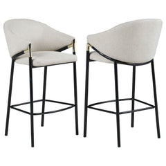 Best Furniture Outlet - Coaster - Chadwick Fabric Upholstered Bar Chair Beige (Set of 2) - 183437