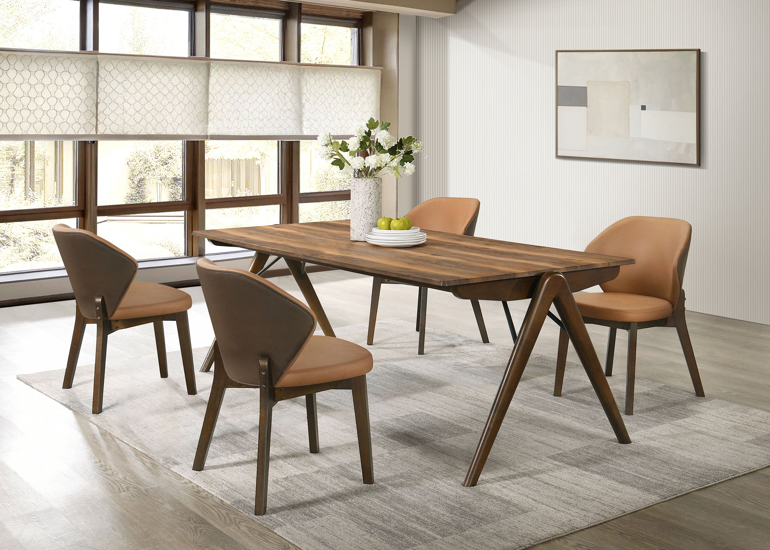 Best Furniture Outlet - Coaster - Randolph 5-piece Smart Top Rectangular Dining Set Sheesham and Brown - 192521-S5