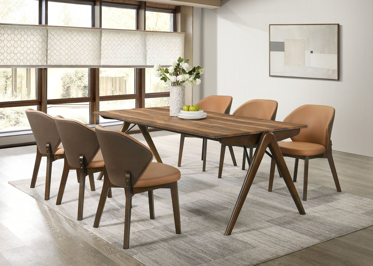 Best Furniture Outlet - Coaster - Randolph 7-piece Smart Top Rectangular Dining Set Sheesham and Brown - 192521-S7