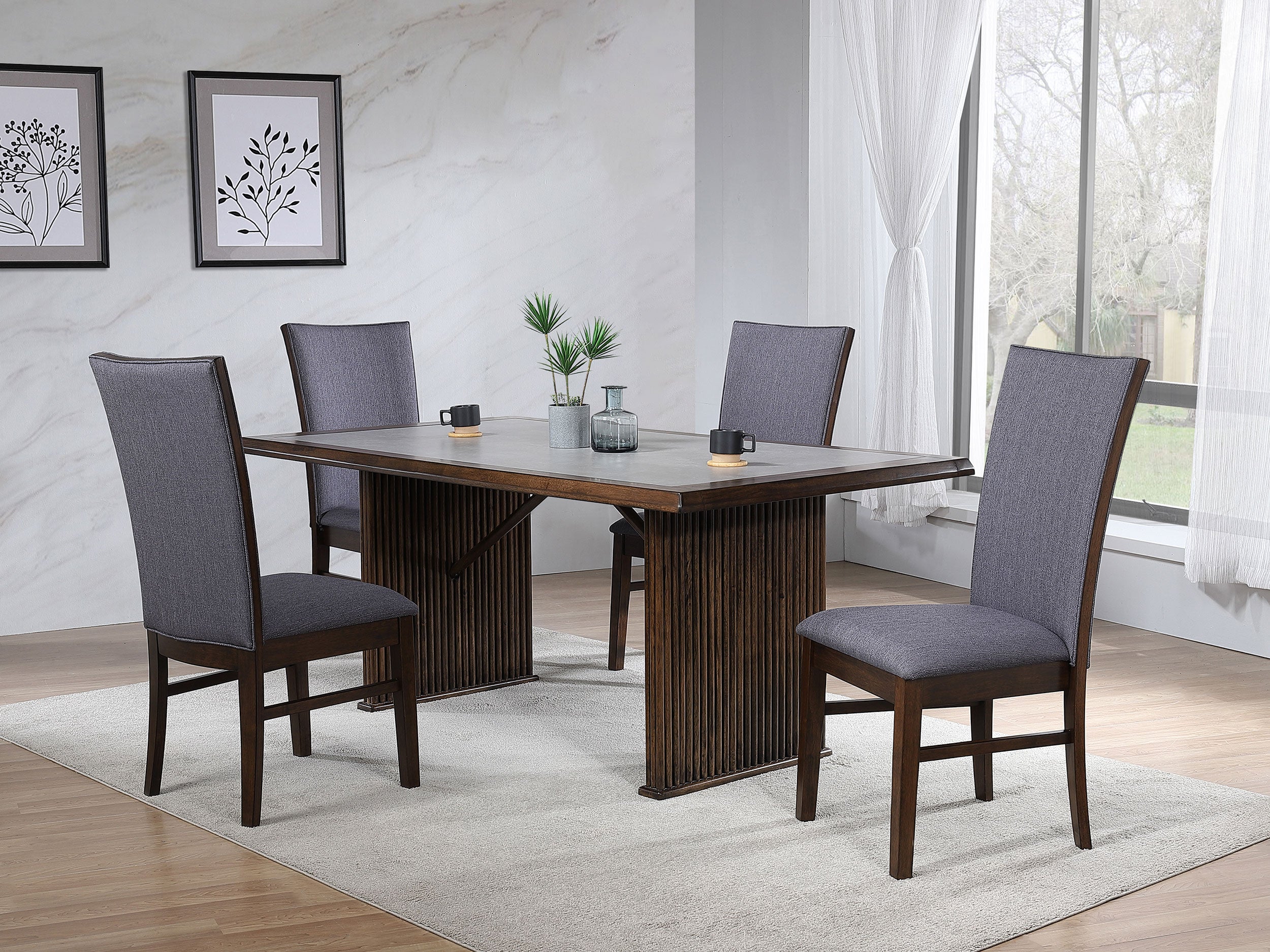 Best Furniture Outlet - Coaster - Sherwood 5-piece Rectangular Dining Table Set Brown - 193591-S5