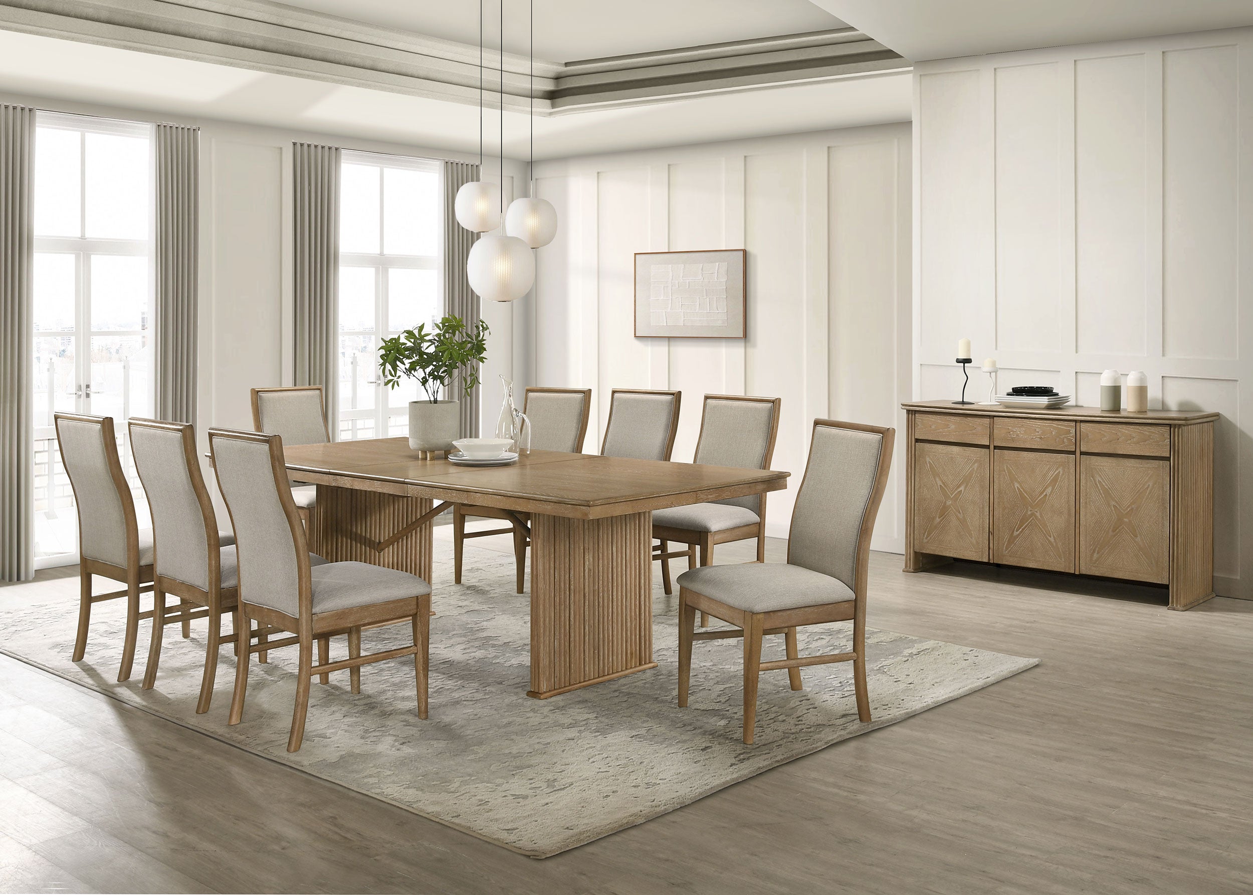 Best Furniture Outlet - Coaster - Adina 10-piece Extension Dining Set Distressed Light Brown - 193611-S10