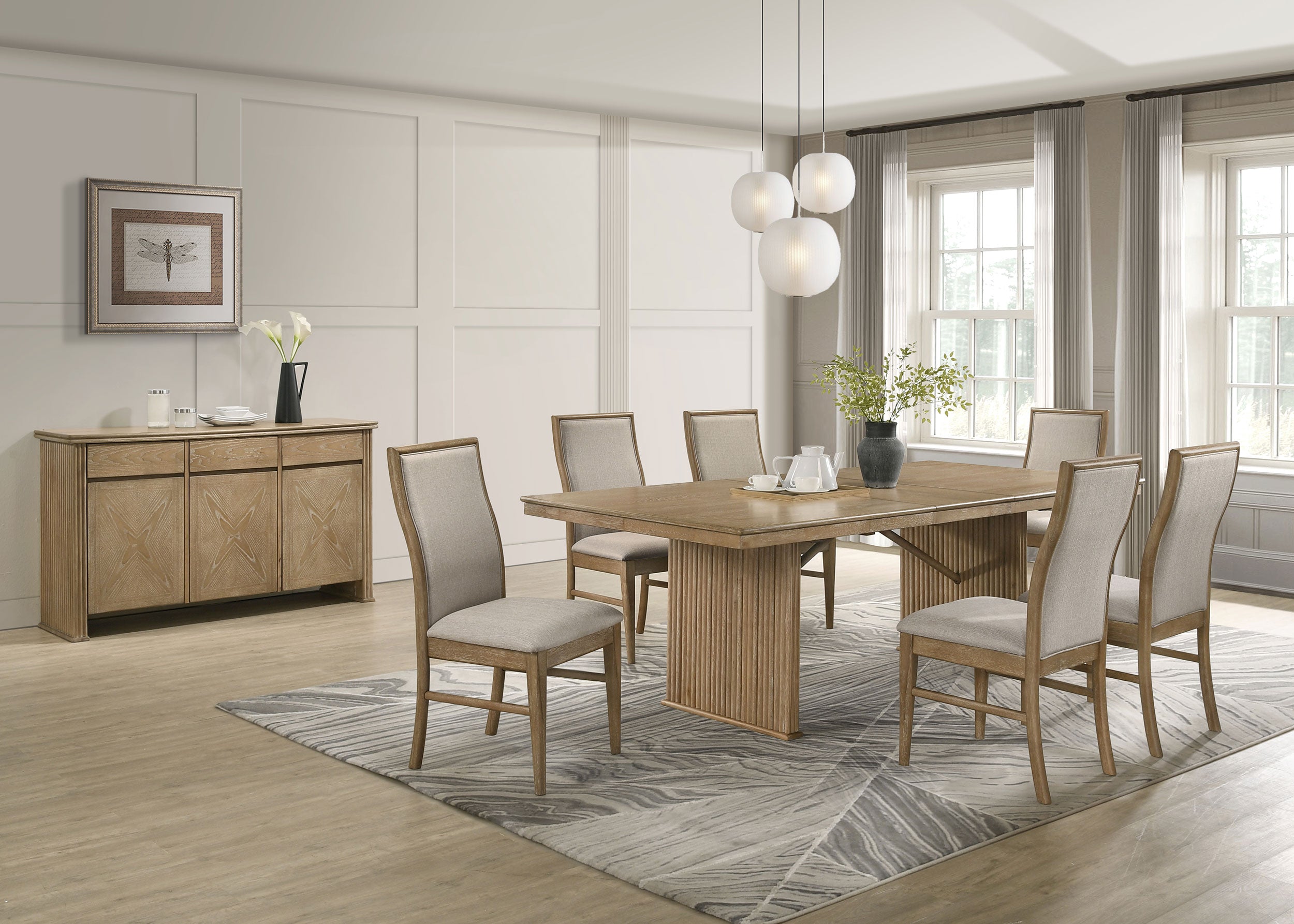 Best Furniture Outlet - Coaster - Adina 8-piece Extension Dining Set Distressed Light Brown - 193611-S8