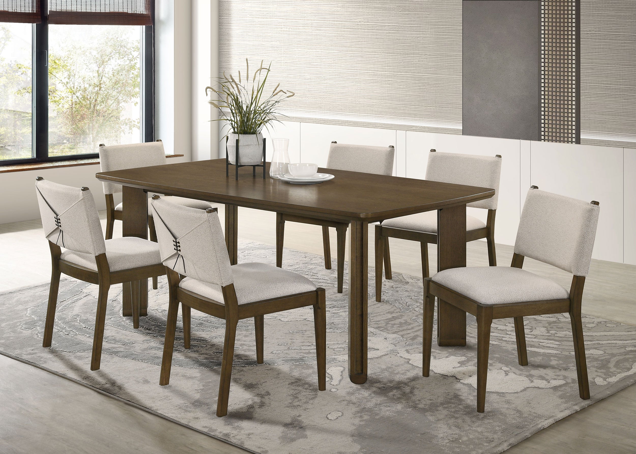 Best Furniture Outlet - Coaster - Ottowa 7-piece Rectangular Wood Dining Room Table Set Brown - 193661-S7