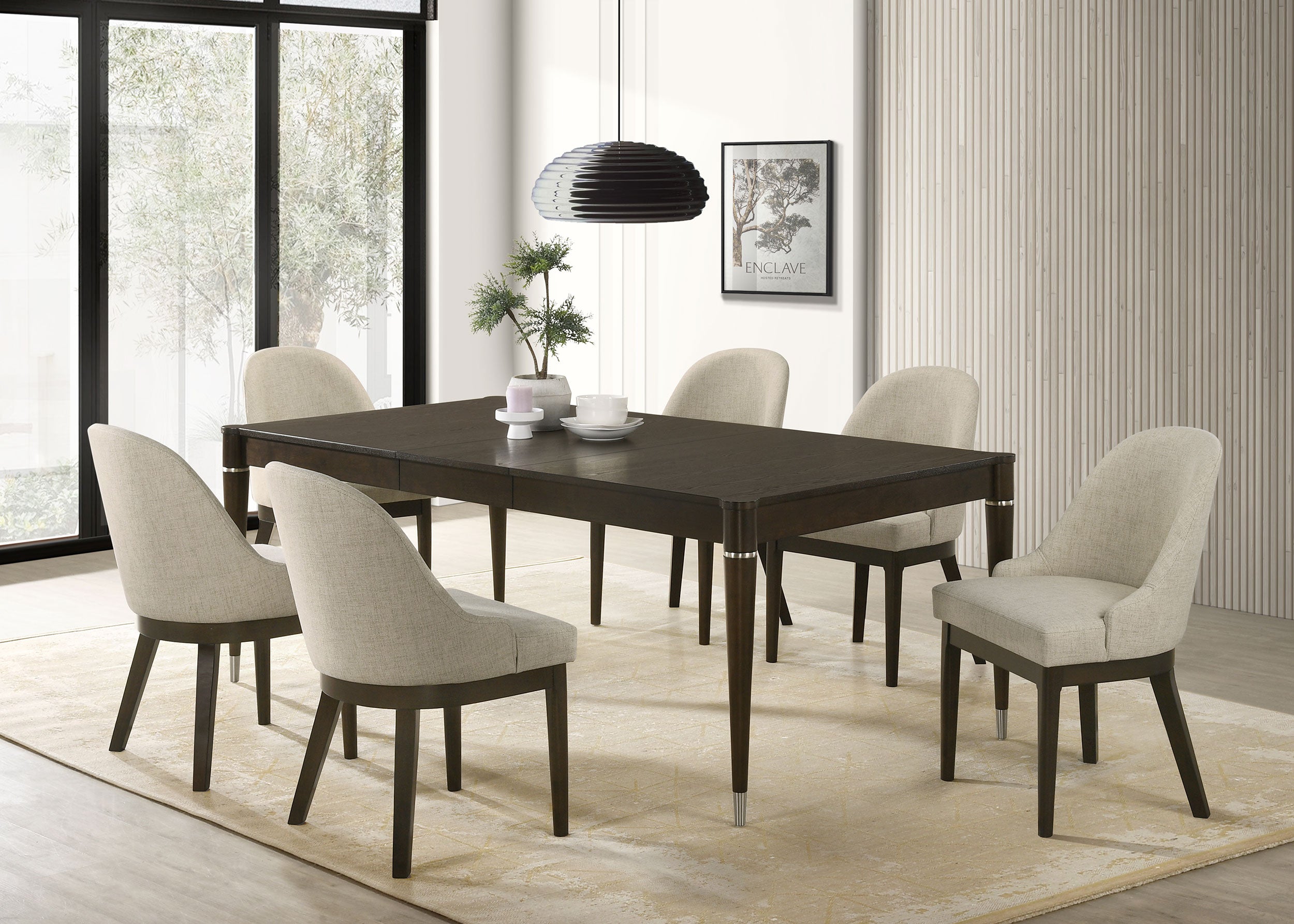 Best Furniture Outlet - Coaster - Reseda 7-piece Rectangular Dining Set Ash Brown - 193671-S7