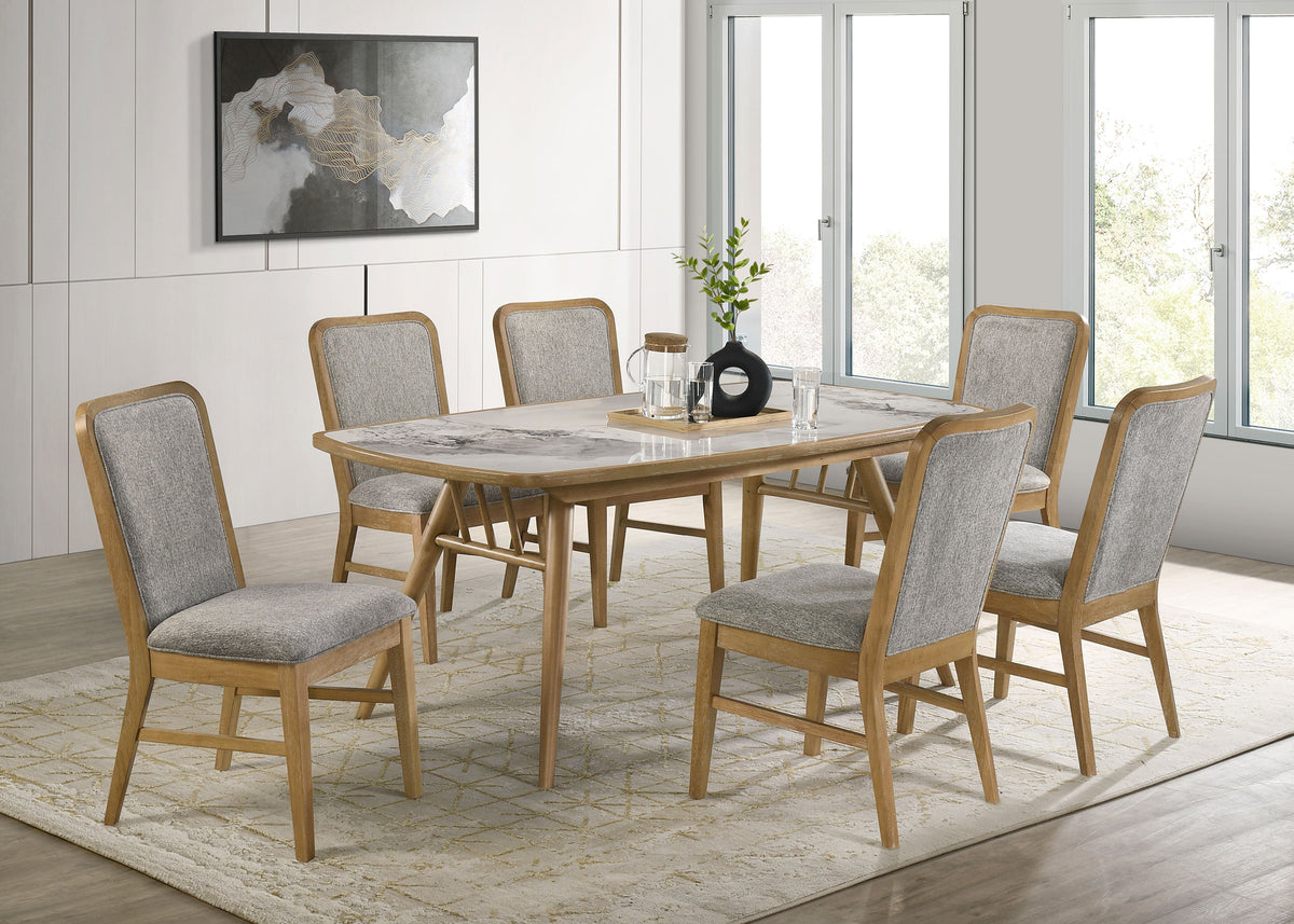 Best Furniture Outlet - Coaster - Croyden 7-piece Rectangular Dining Set Weathered Natural - 193731-S7