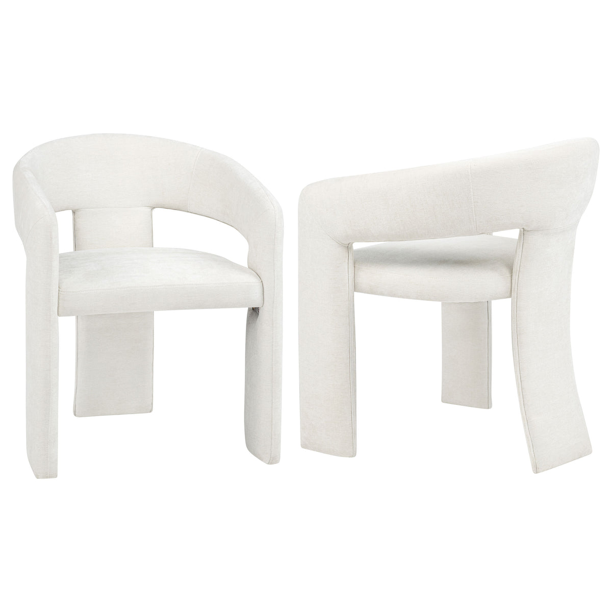 Best Furniture Outlet - Coaster - Carlow Upholstered Dining Arm Chair White (Set of 2) - 193813WHT