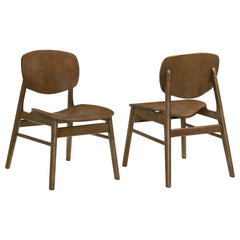 Best Furniture Outlet - Coaster - Benford Dining Side Chair Wood Seat Dark Brown (Set of 2) - 193832