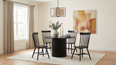 Best Furniture Outlet - Coaster - Hamlyn 5-piece Round Wood Dining Set Black - 193930BLK-S5G