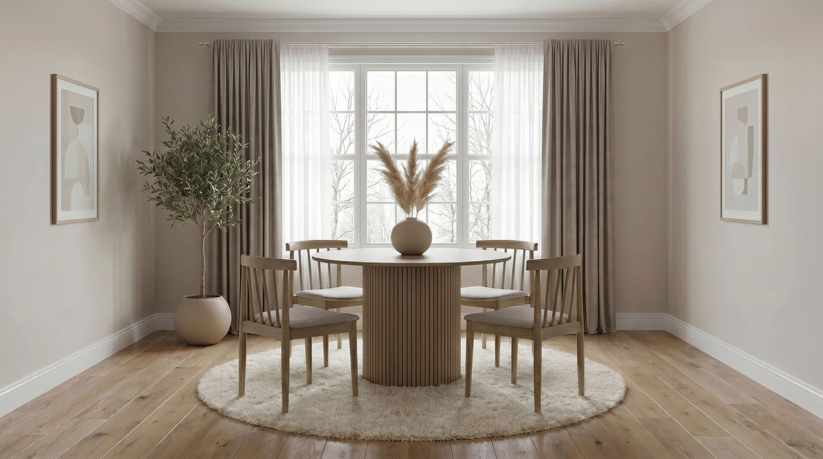 Best Furniture Outlet - Coaster - Hamlyn 5-piece Round Wood Dining Set Wheat and Natural Oak - 193930NAT-S5A