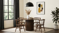 Best Furniture Outlet - Coaster - Hamlyn 5-piece Round Wood Dining Set Walnut - 193930WAL-S5F