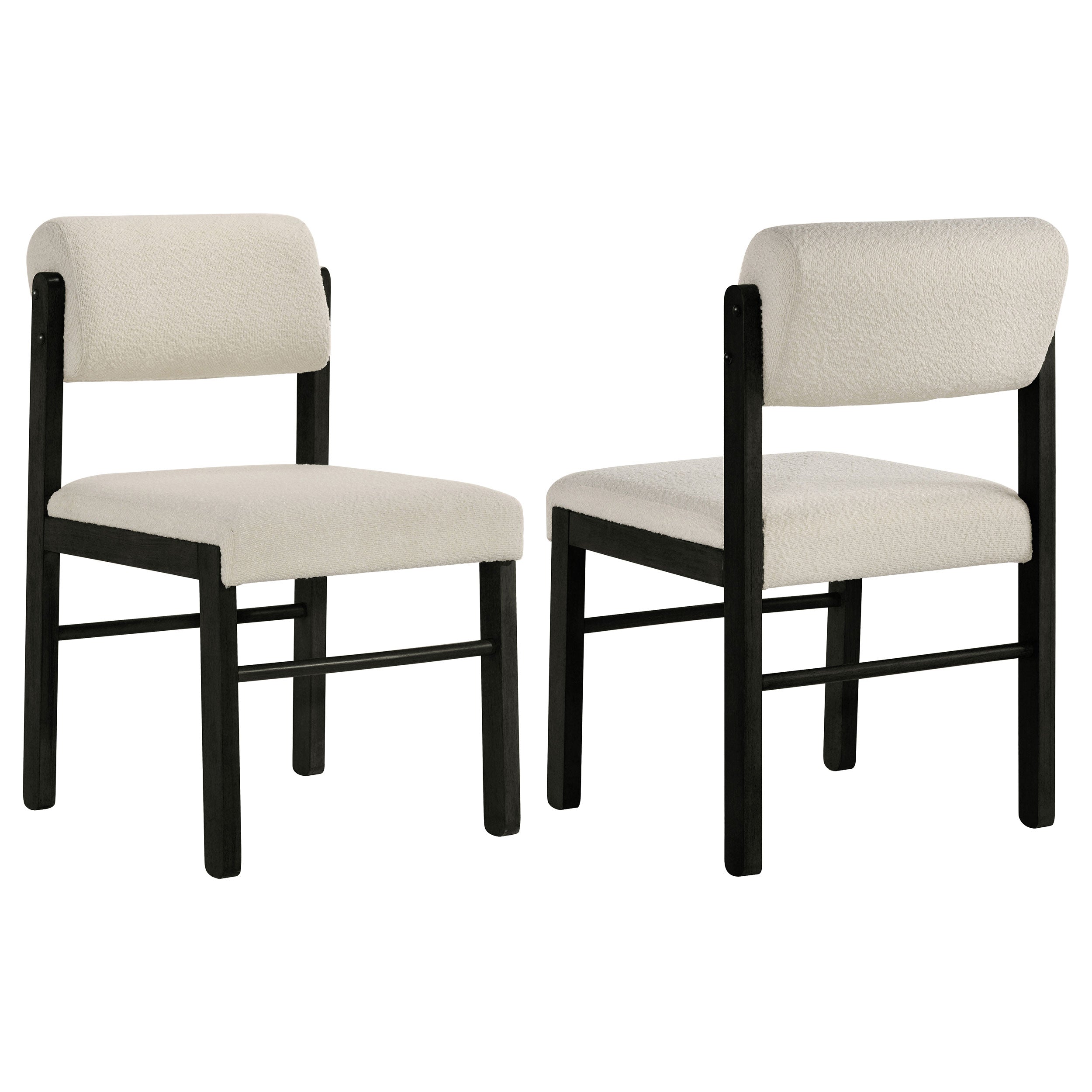 Best Furniture Outlet - Coaster - Kehoe Upholstered Dining Side Chair Cream and Black (Set of 2) - 193932BLK