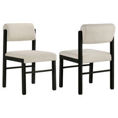 Best Furniture Outlet - Coaster - Kehoe Upholstered Dining Side Chair Cream and Black (Set of 2) - 193932BLK