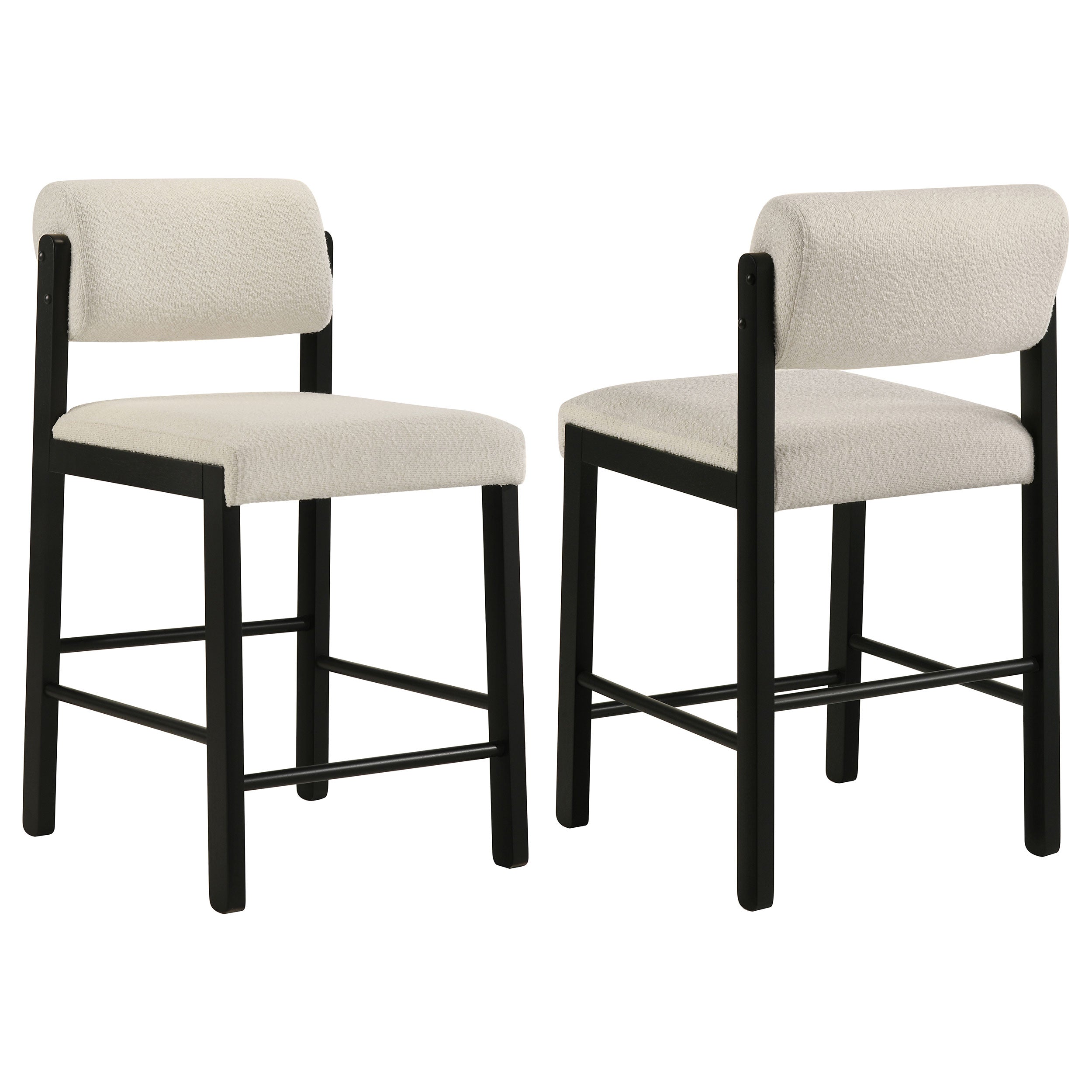 Best Furniture Outlet - Coaster - Kehoe Upholstered Counter Height Chair Cream and Black (Set of 2) - 193939BLK