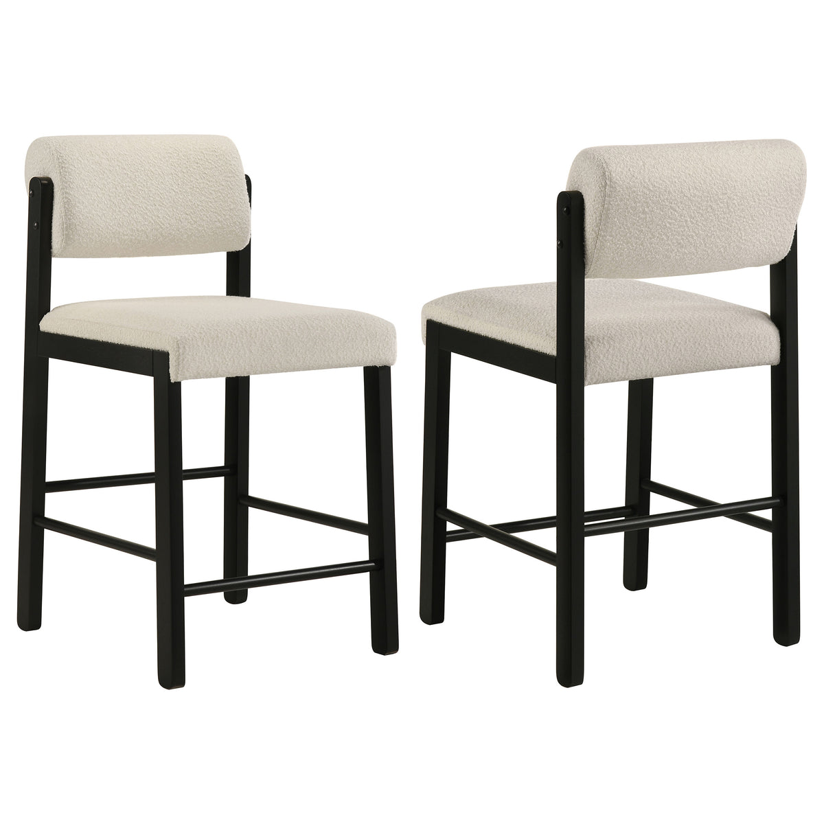 Best Furniture Outlet - Coaster - Kehoe Upholstered Counter Height Chair Cream and Black (Set of 2) - 193939BLK