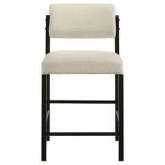 Kehoe Upholstered Counter Height Chair Cream and Black (Set of 2)