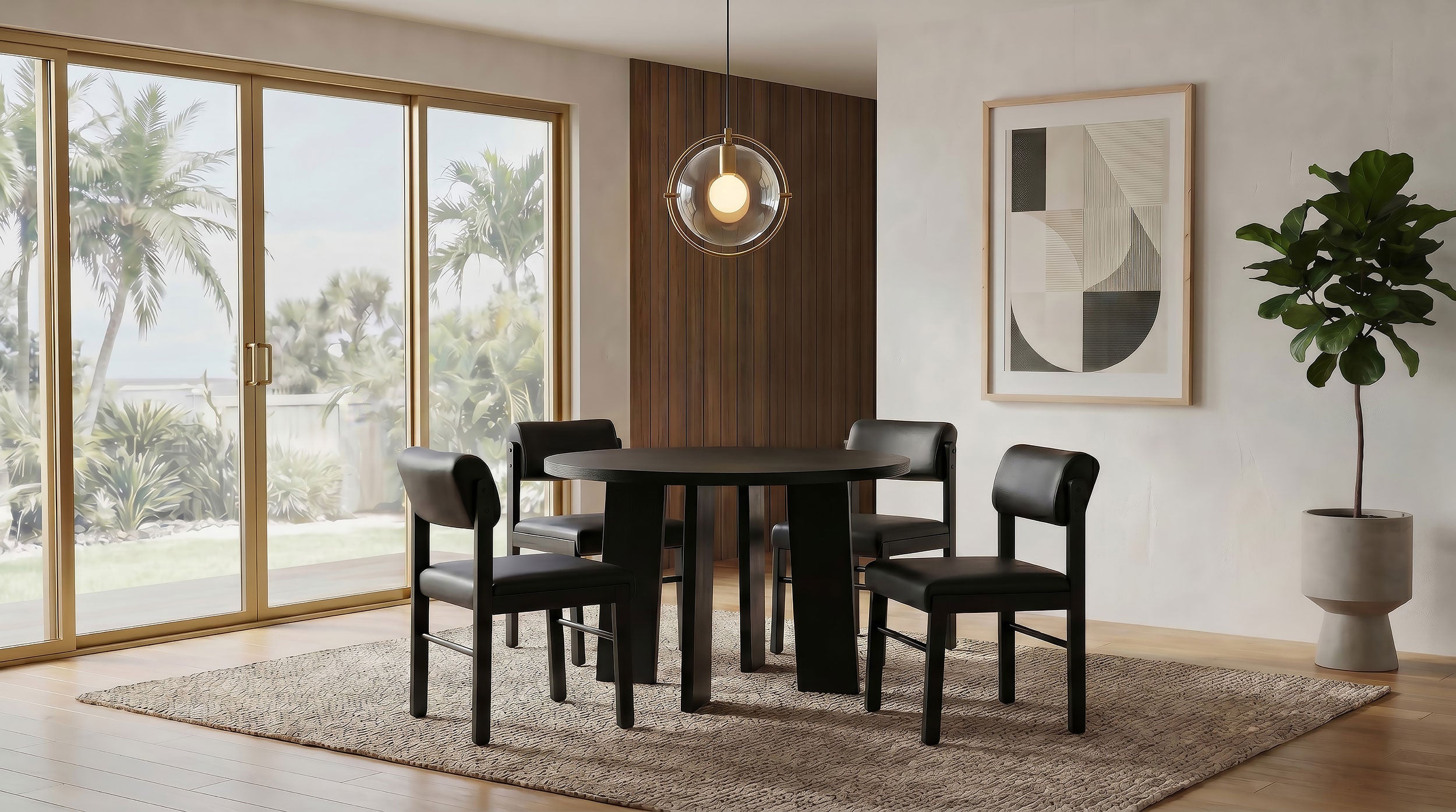 Best Furniture Outlet - Coaster - Strouse 5-piece Dining Set Black - 193940BLK-S5C