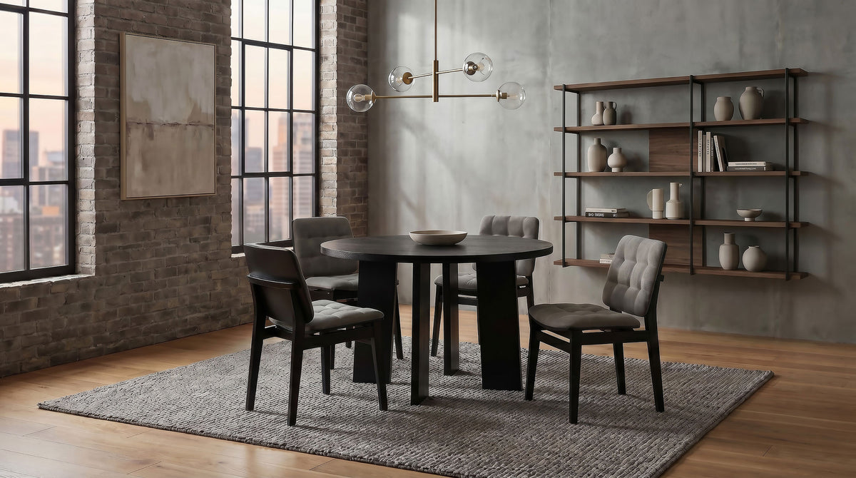 Best Furniture Outlet - Coaster - Strouse 5-piece Dining Set Grey and Black - 193940BLK-S5E