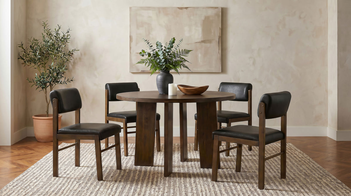 Best Furniture Outlet - Coaster - Strouse 5-piece Dining Set Black and Walnut - 193940WAL-S5C