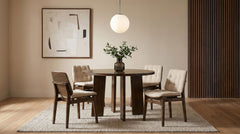 Best Furniture Outlet - Coaster - Strouse 5-piece Dining Set Cream and Walnut - 193940WAL-S5D