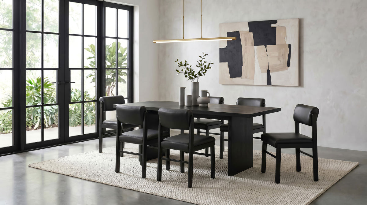 Best Furniture Outlet - Coaster - Decker 7-piece 82-inch Rectangular Dining Set Black - 193951BLK-S7C