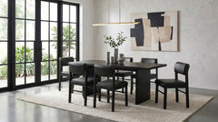 Best Furniture Outlet - Coaster - Decker 7-piece 82-inch Rectangular Dining Set Black - 193951BLK-S7C