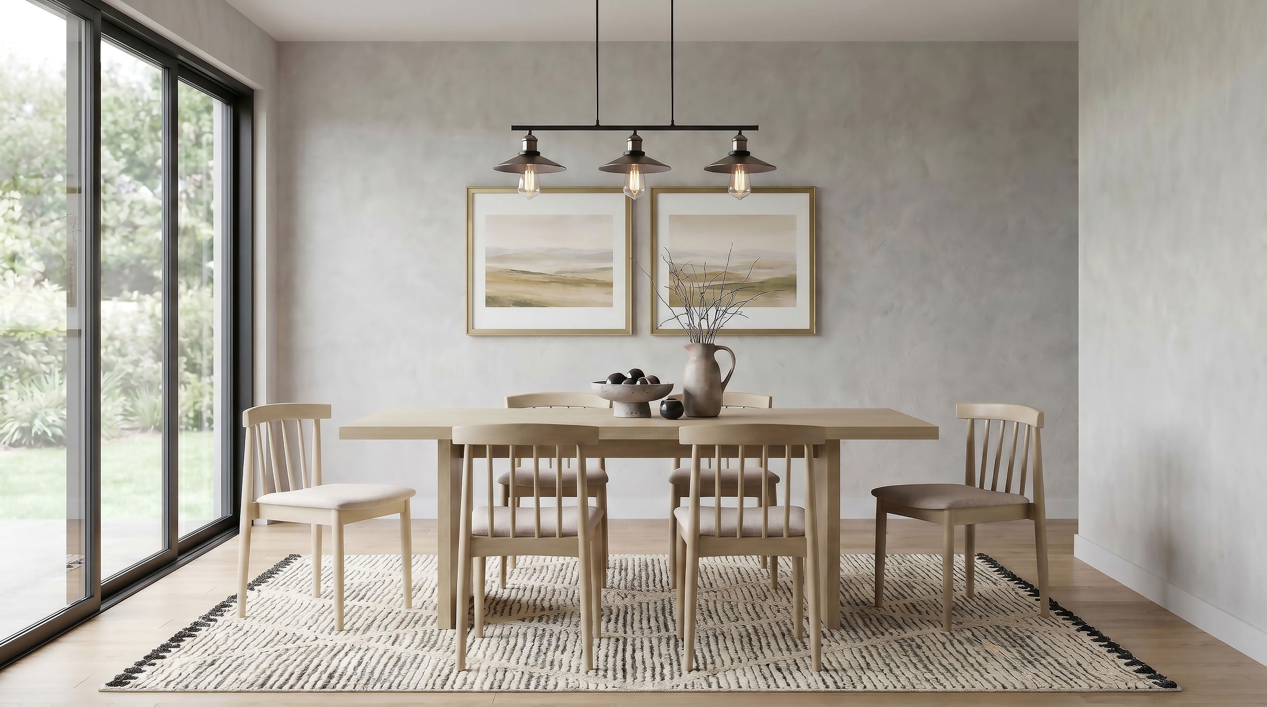 Best Furniture Outlet - Coaster - Decker 7-piece 82-inch Rectangular Dining Set Wheat and Natural Oak - 193951NAT-S7A