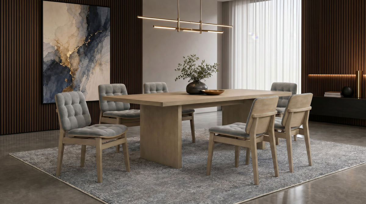 Best Furniture Outlet - Coaster - Decker 7-piece 82-inch Rectangular Dining Set Grey and Natural Oak - 193951NAT-S7E