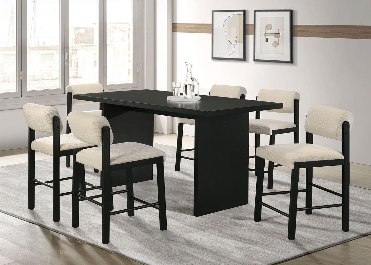 Best Furniture Outlet - Coaster - Decker 7-piece 70-inch Rectangular Counter Height Dining Set Cream and Black - 193958BLK-S7B