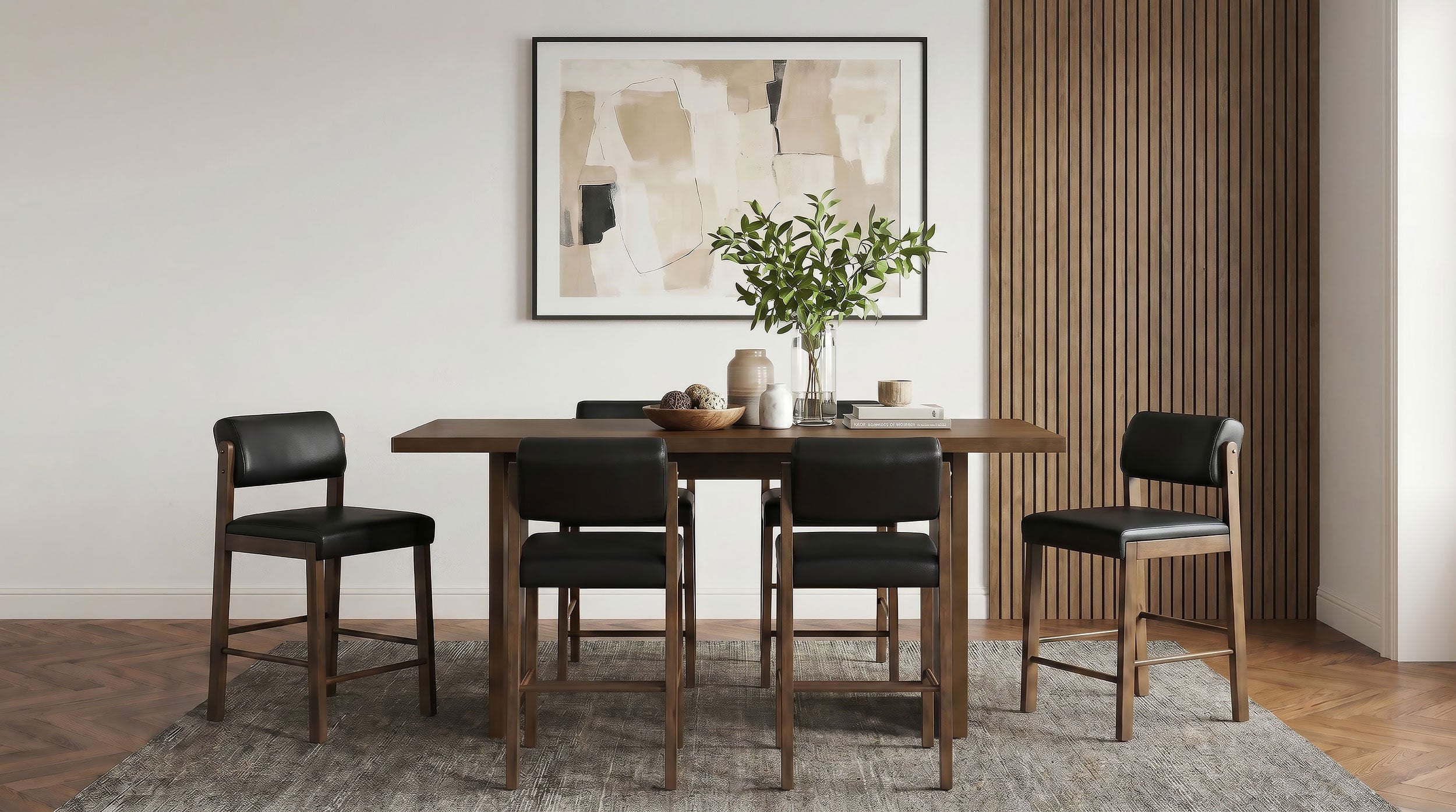 Best Furniture Outlet - Coaster - Decker 7-piece 70-inch Counter Height Dining Set Black and Walnut - 193958WAL-S7C