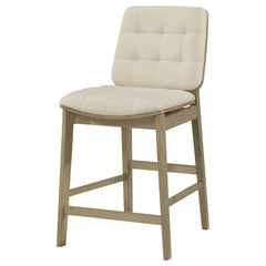 Redbridge Upholstered Counter Chair Cream and Natural Oak (Set of 2)