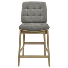 Redbridge Upholstered Counter Chair Grey and Natural Oak (Set of 2)