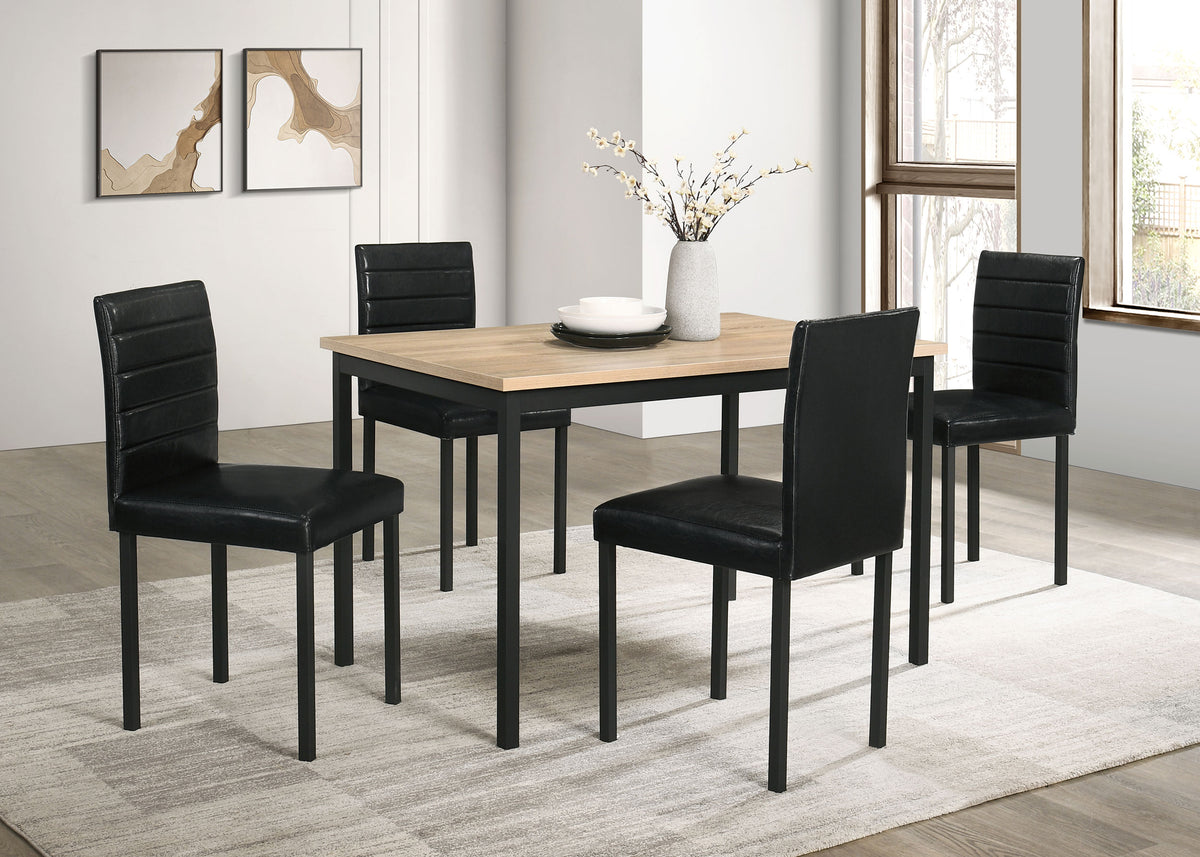 Best Furniture Outlet - Coaster - Garza 5-piece Rectangular Dining Table Greige Oak - 193981-S5