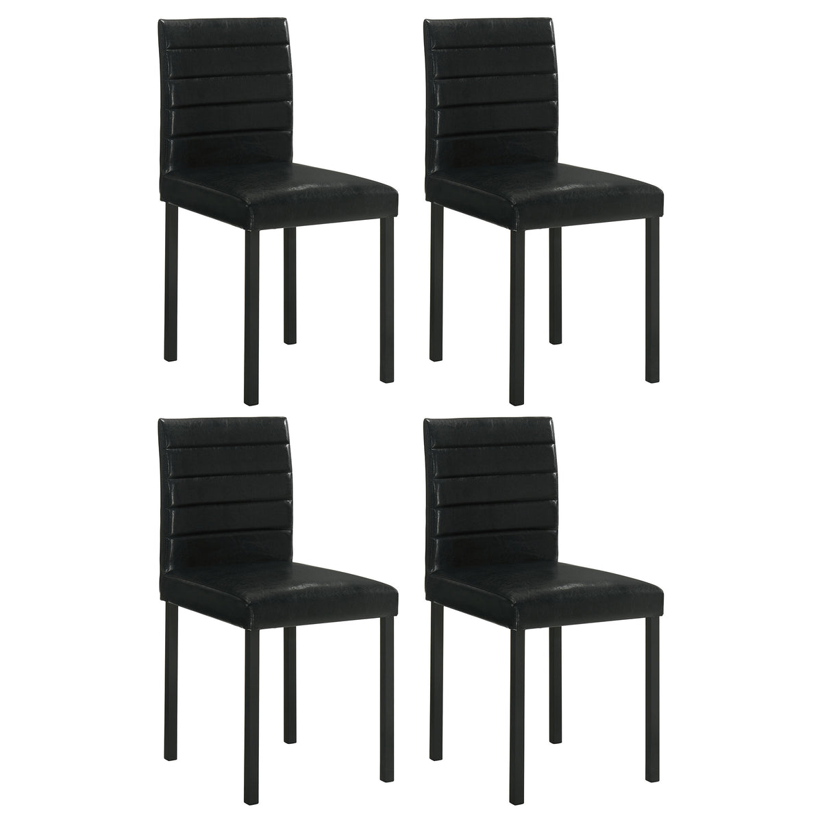 Best Furniture Outlet - Coaster - Garza Upholstered Dining Side Chair Black (Set of 4) - 193982