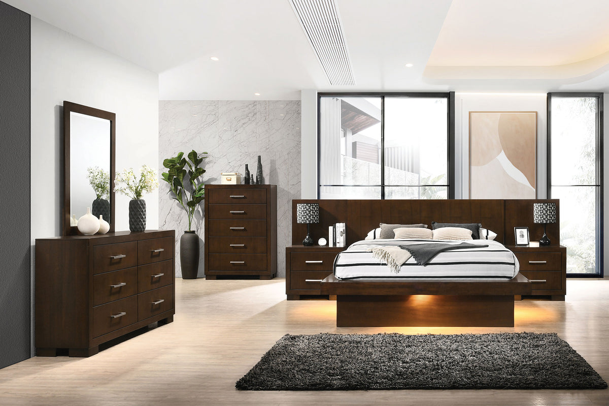 Best Furniture Outlet - Coaster - Jessica 6-piece Queen LED Bedroom Set Cappuccino - 200711Q-S6P