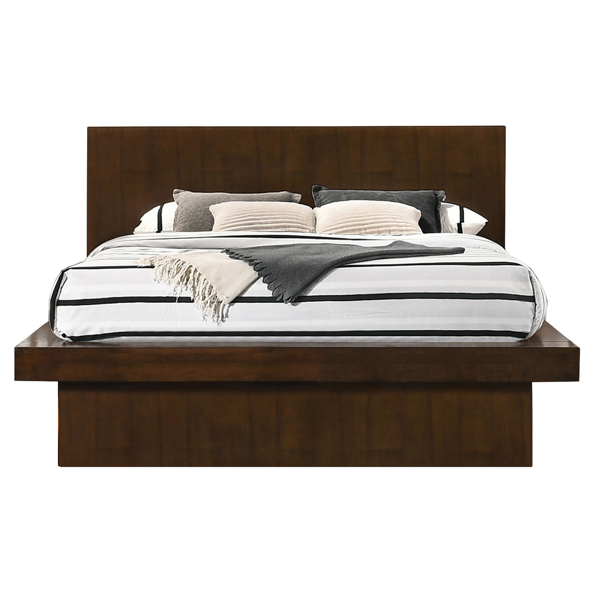 Best Furniture Outlet - Coaster - Jessica Wood Queen LED Panel Bed Cappuccino - 200711Q
