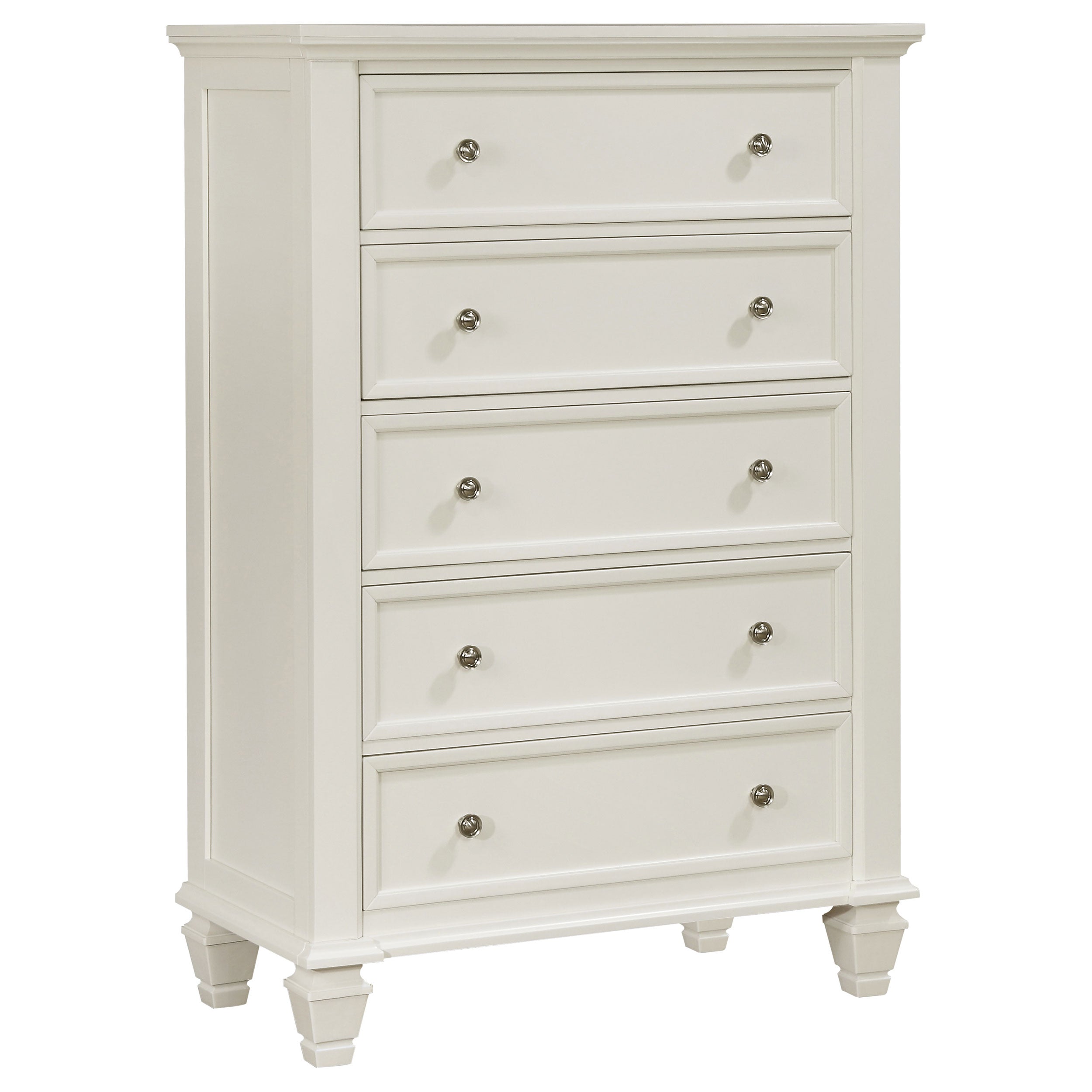 Best Furniture Outlet - Coaster - Sandy Beach 5-drawer Bedroom Chest Cream White - 201305