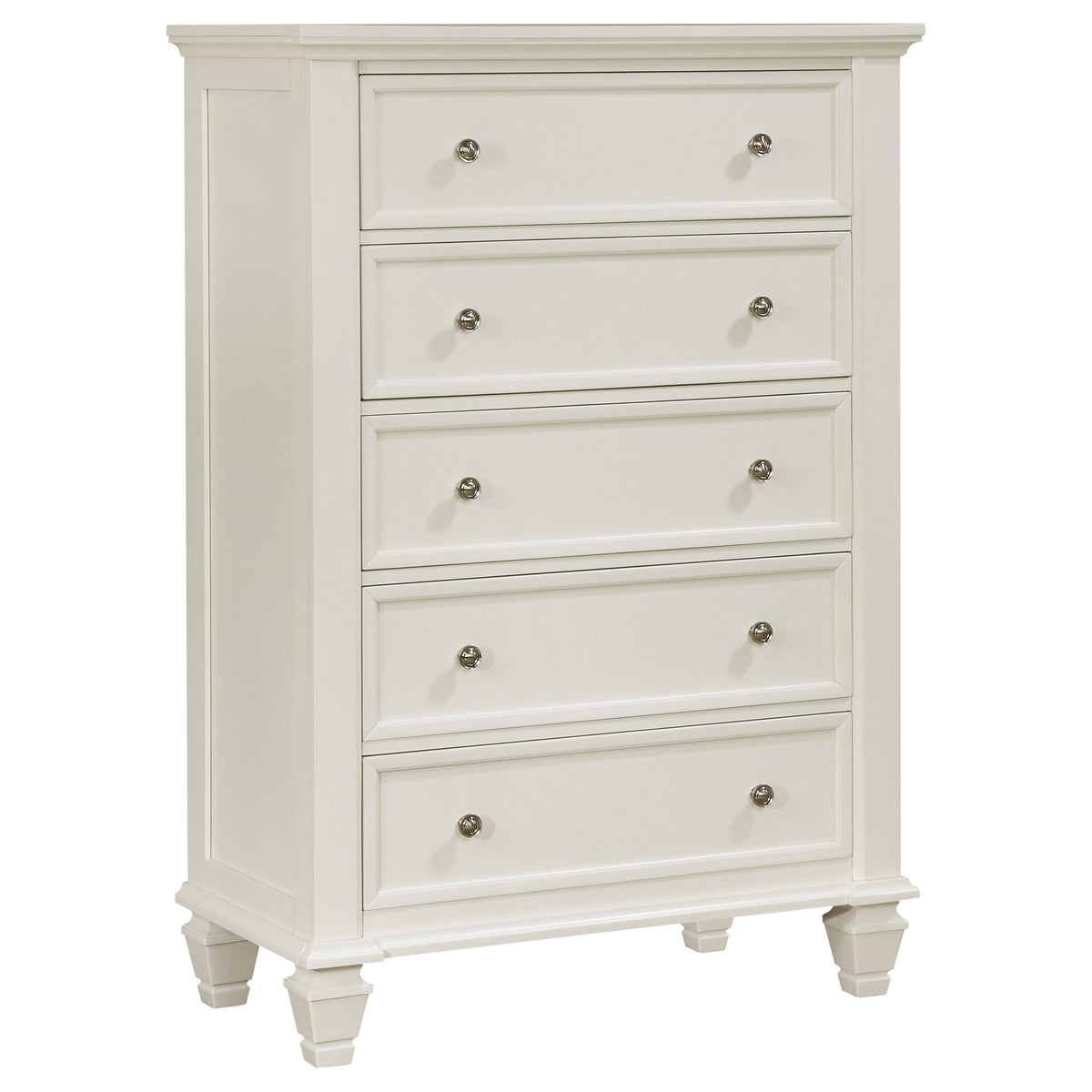 Best Furniture Outlet - Coaster - Sandy Beach 5-drawer Bedroom Chest Cream White - 201305