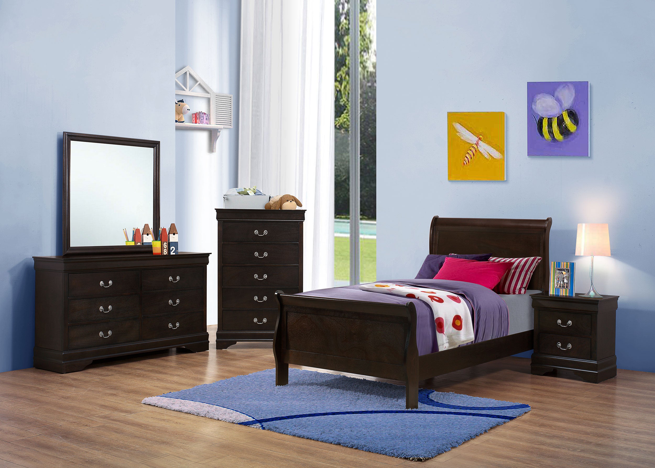 Best Furniture Outlet - Coaster - Louis Philippe 5-piece Twin Bedroom Set Cappuccino - 202411T-S5