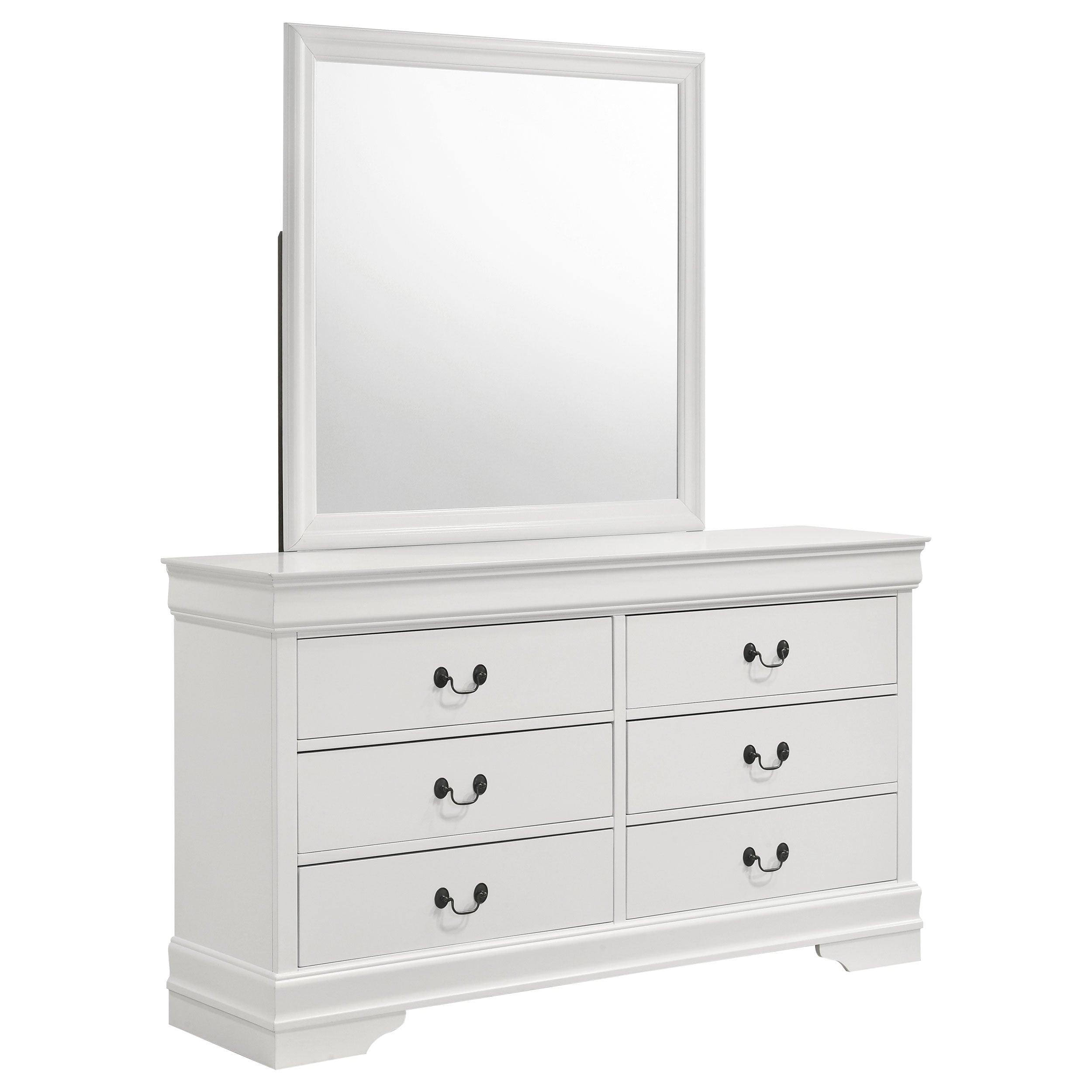 Best Furniture Outlet - Coaster - Louis Philippe 6-drawer Dresser and Mirror White - 202443M