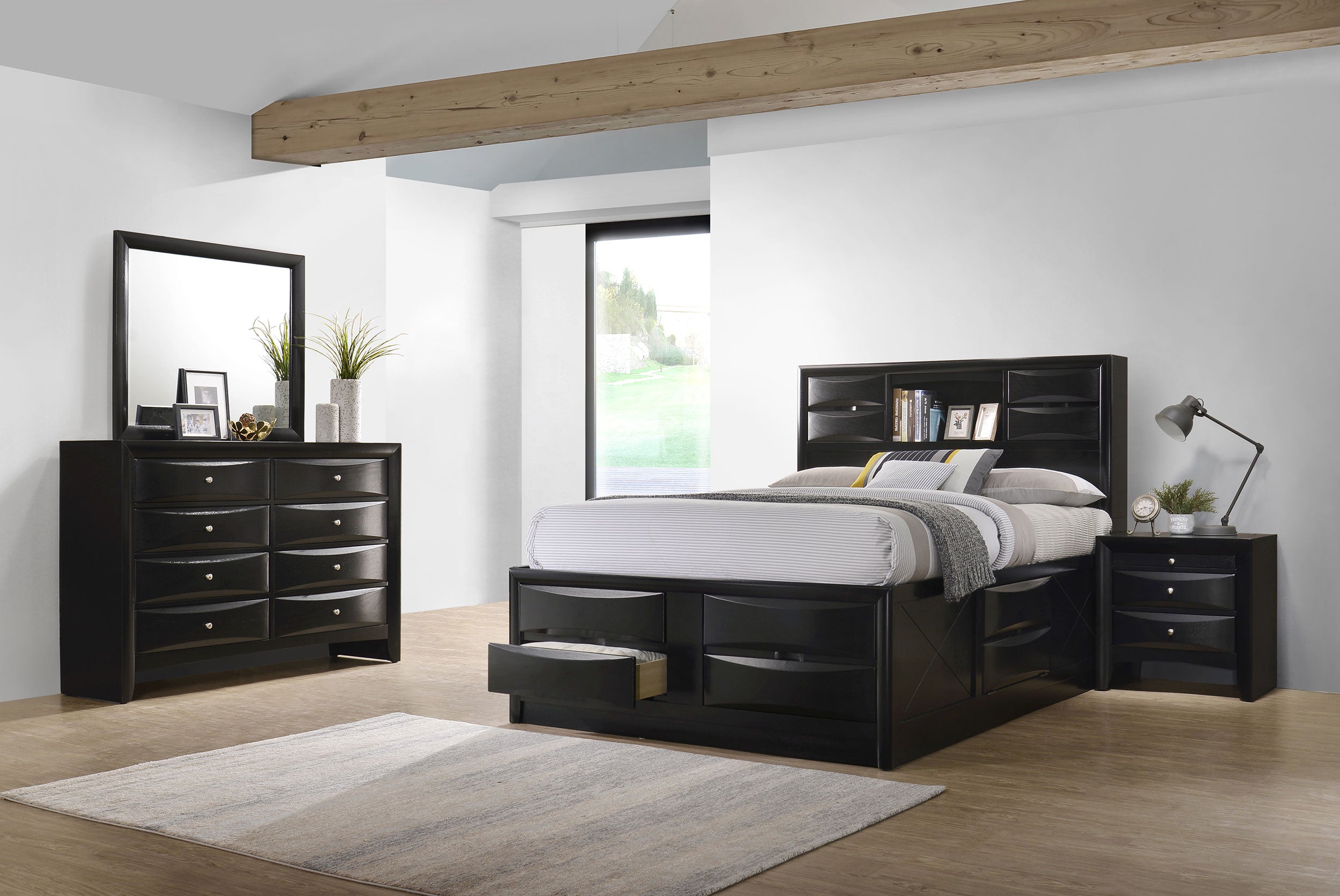 Best Furniture Outlet - Coaster - Briana 4-piece California King Bedroom Set Black - 202701KW-S4