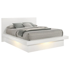 Best Furniture Outlet - Coaster - Jessica Wood Queen LED Panel Bed Snow White - 202990Q