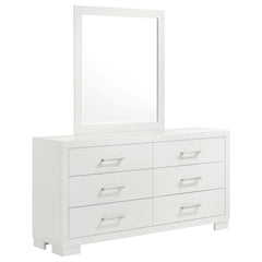 Best Furniture Outlet - Coaster - Jessica 6-drawer Dresser with Mirror Snow White - 202993M