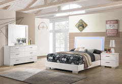 Best Furniture Outlet - Coaster - Felicity 4-piece Full Bedroom Set White High Gloss - 203500F-S4