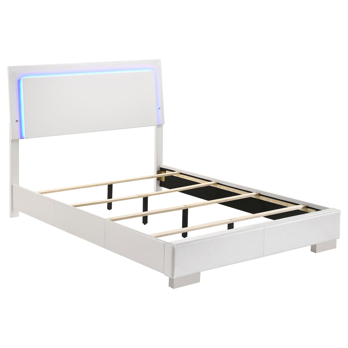Best Furniture Outlet - Coaster - Felicity Wood Full LED Panel Bed White High Gloss - 203500F