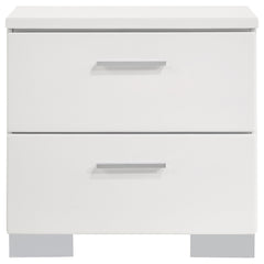 Felicity 2-drawer Nightstand White High Gloss